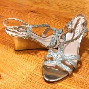 Sparkle wedge heel